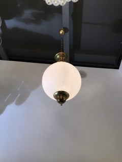 Araña Azucena Luigi Caccia Dominioni Italiano 1950 Latón Vidrio