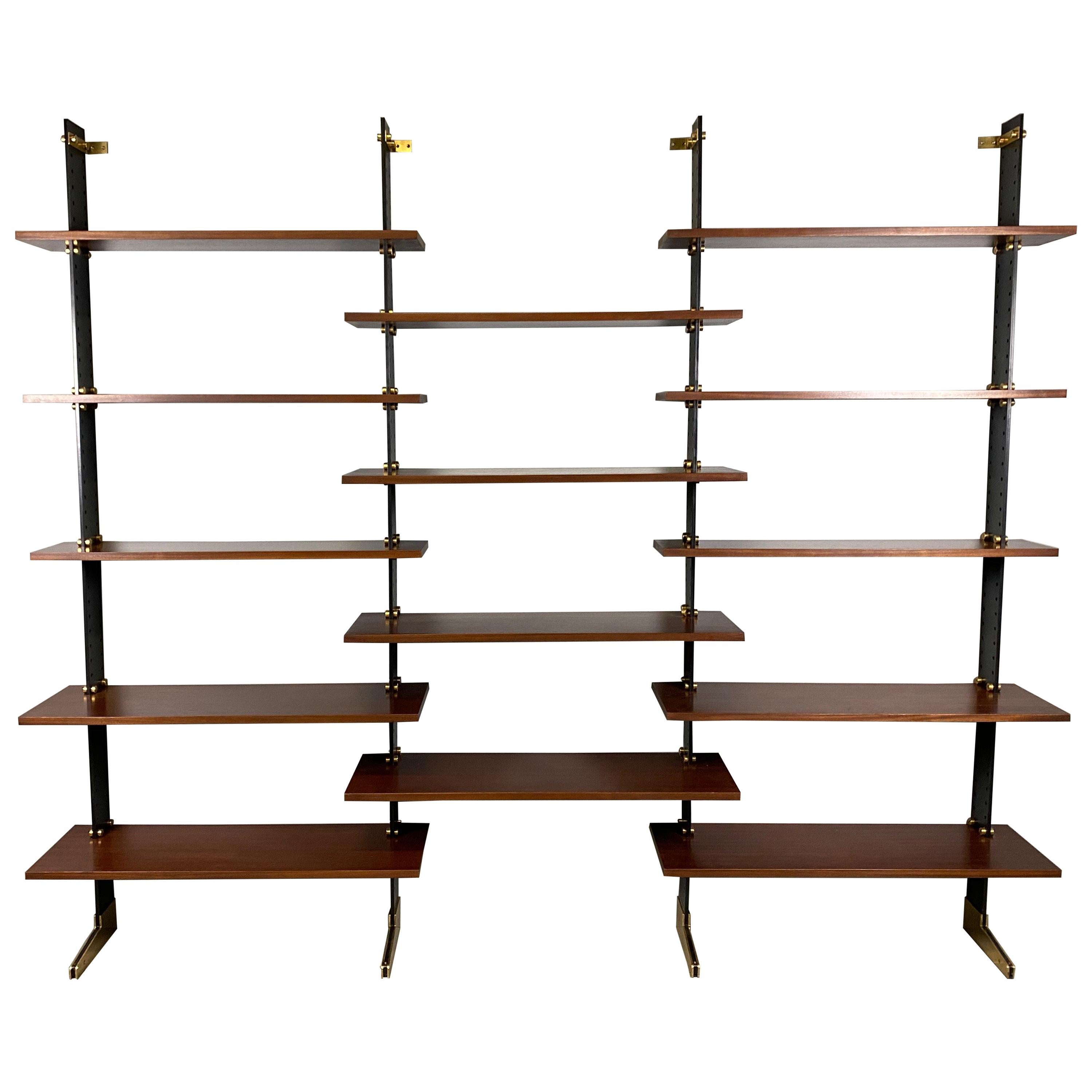 Azucena Ignazio Gardella Book Case LB2 Brass Mahogany at 1stDibs