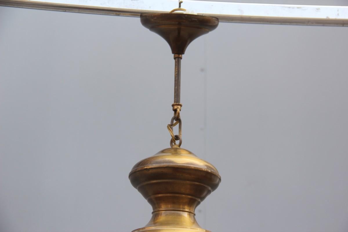 Ceiling Chandelier 1960 Ball Brass Gold Part Italian Design Azucena Style In Good Condition For Sale In Palermo, Sicily