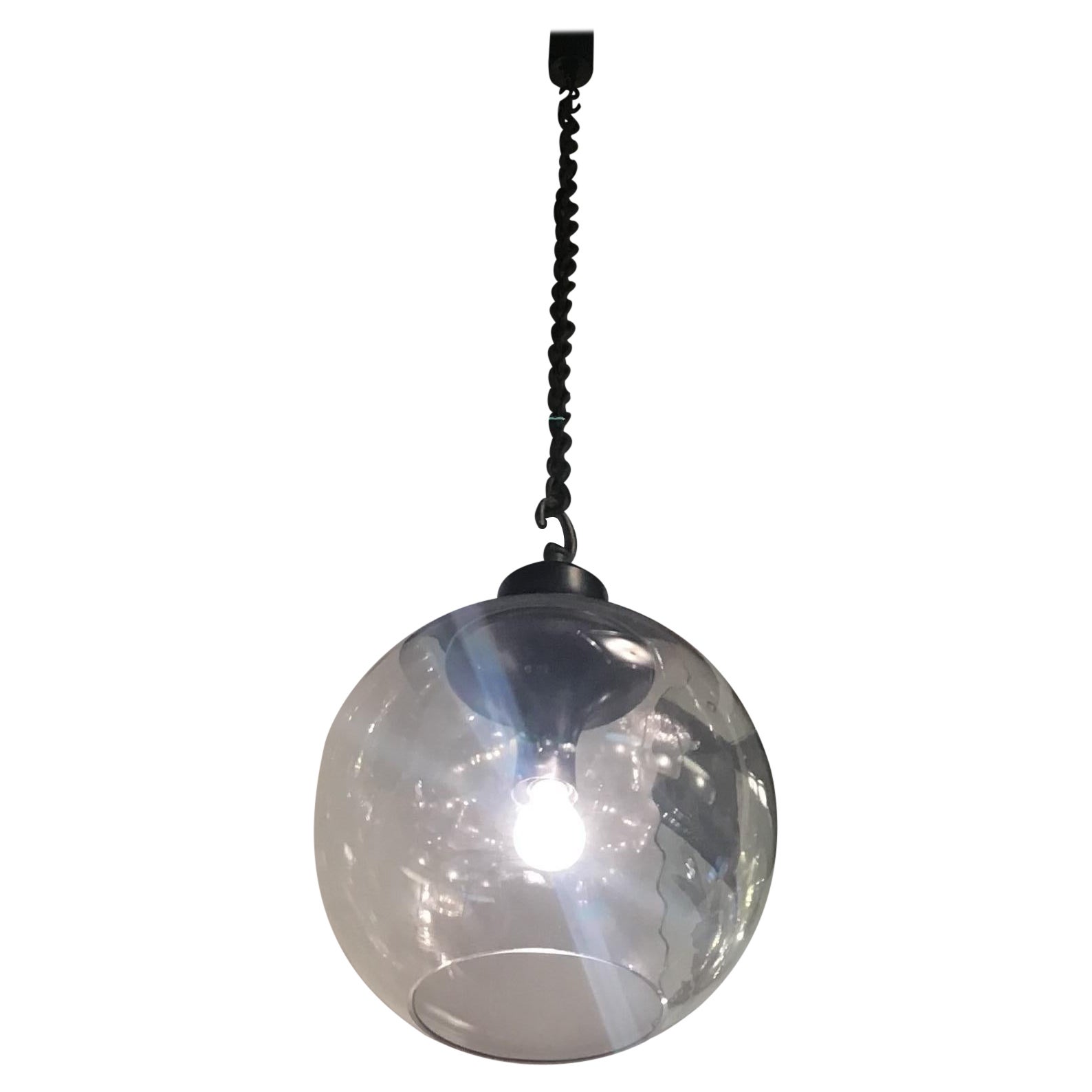 Lustre Azucena Luigi Caccia Dominioni en verre bruni et métal bruni, Italie, 1967