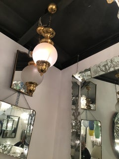 Azucena Luigi Caccia Dominioni Couple Chandelier Brass Glass 1950 Italy