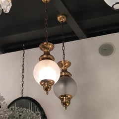 Azucena "Luigi Caccia Dominioni "LS1 Candelabros Latón Vidrio 1950 Italia