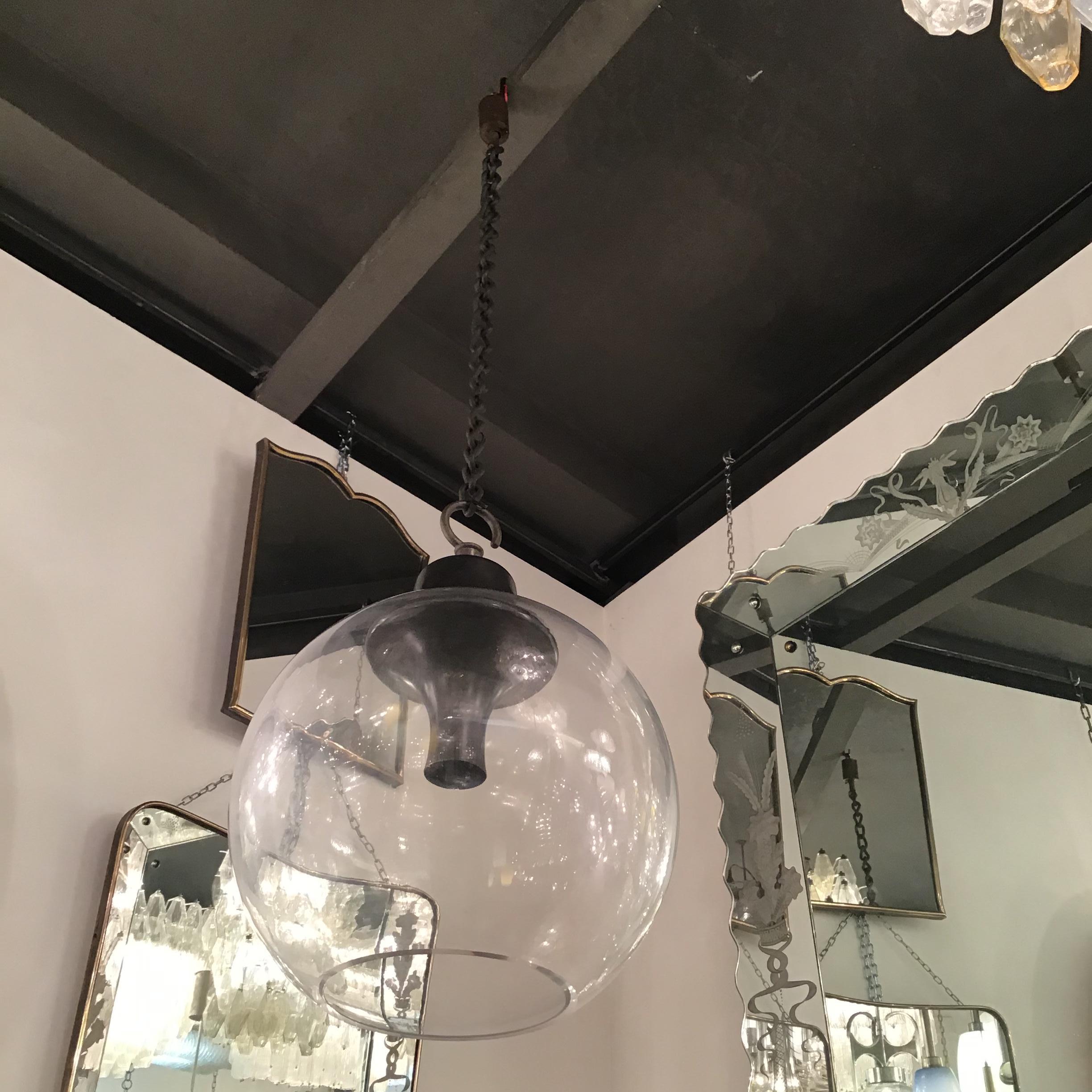 Azucena Luigi Caccia Dominioni LS10 Lampadario Vetro Ottone 1960 in vendita 6