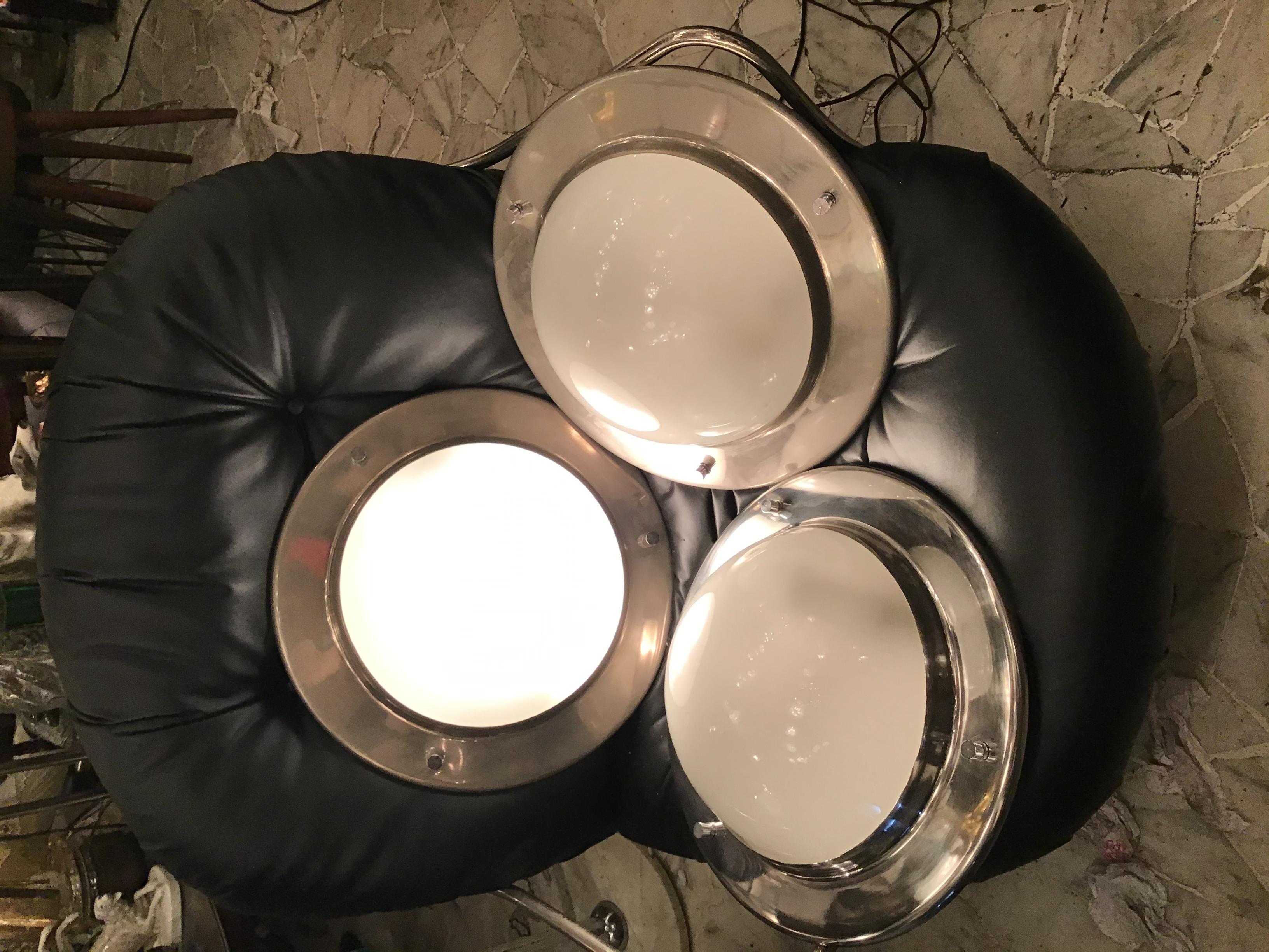 Azucena Sconces/Ceilling Light Metal Crome Glass 1950 Italy In Excellent Condition For Sale In Milano, IT