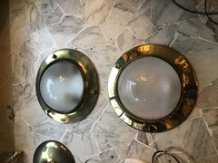 Azucena “Tommi” Luigi Caccia Dominioni Ceilling Light Sconces Brass Glass, 1950