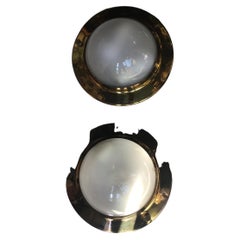 Azucena “Tommi” Luigi Caccia Dominioni Ceilling Light Sconces Brass Glass, 1950