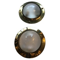 Azucena “Tommi” Luigi Caccia Dominioni Ceilling Light Sconces Brass Glass, 1950