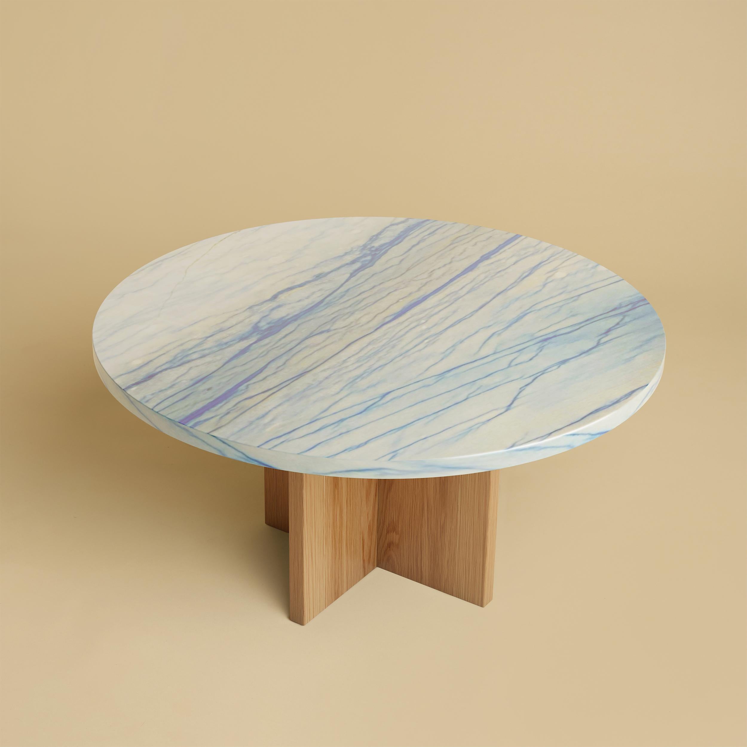 Modern Azul Macaubas Marble Coffee Table, Made in Italy For Sale