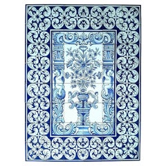 Portuguese Azulejos Tile Mural - Hand Painted & Signed by Artist  "Albarrada"