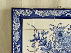 Hand-Painted Azulejos Wall Decor, Ceramic, Portugal, Late 20th Century