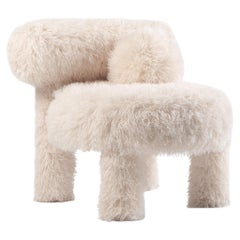 Silla baja de piel sintética Azur Cotonneux Gropius CS1 Fluffy Edition by NOOM
