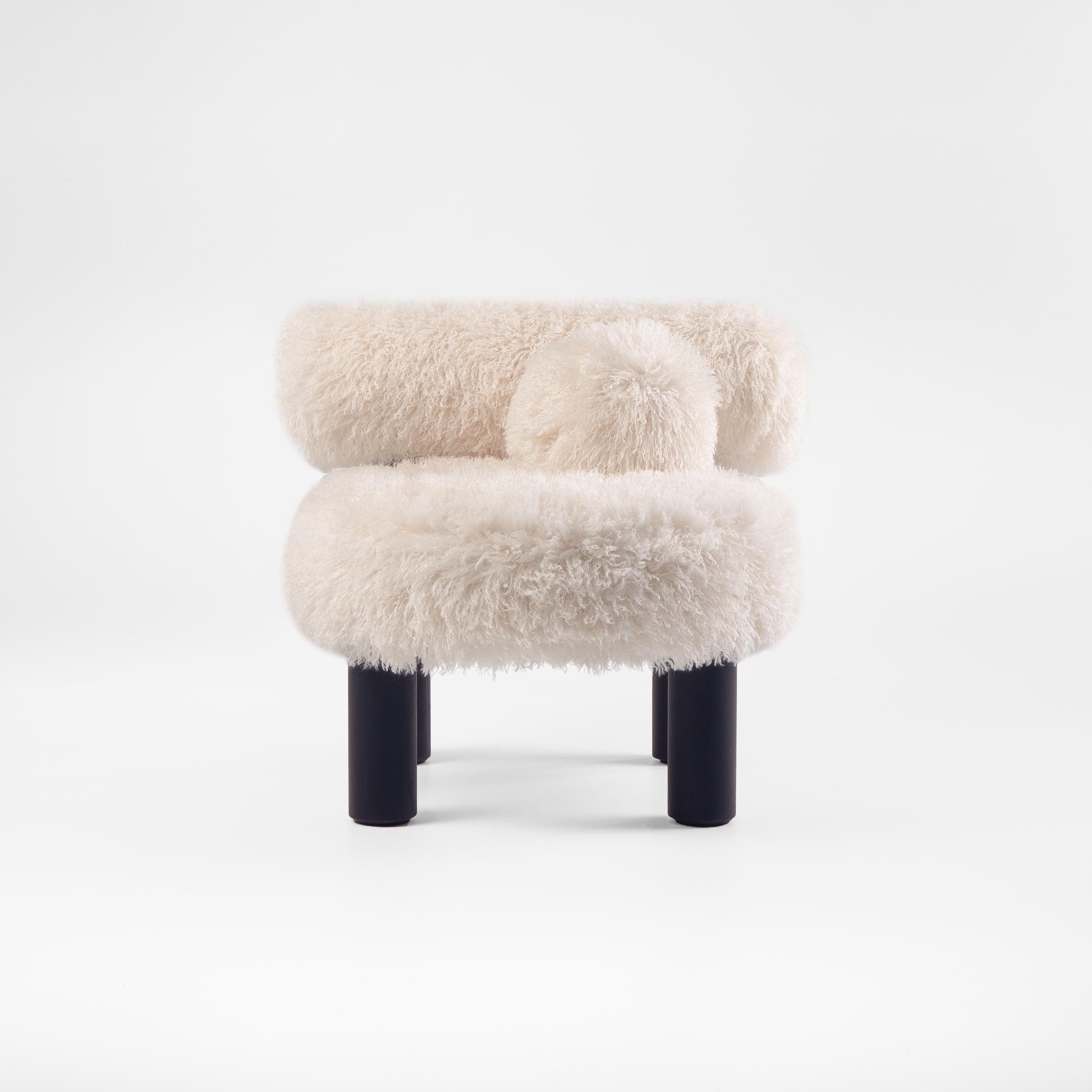 Modern Azur Cotonneux Faux Fur Gropius CS2 Low Chair Fluffy Edition by NOOM For Sale