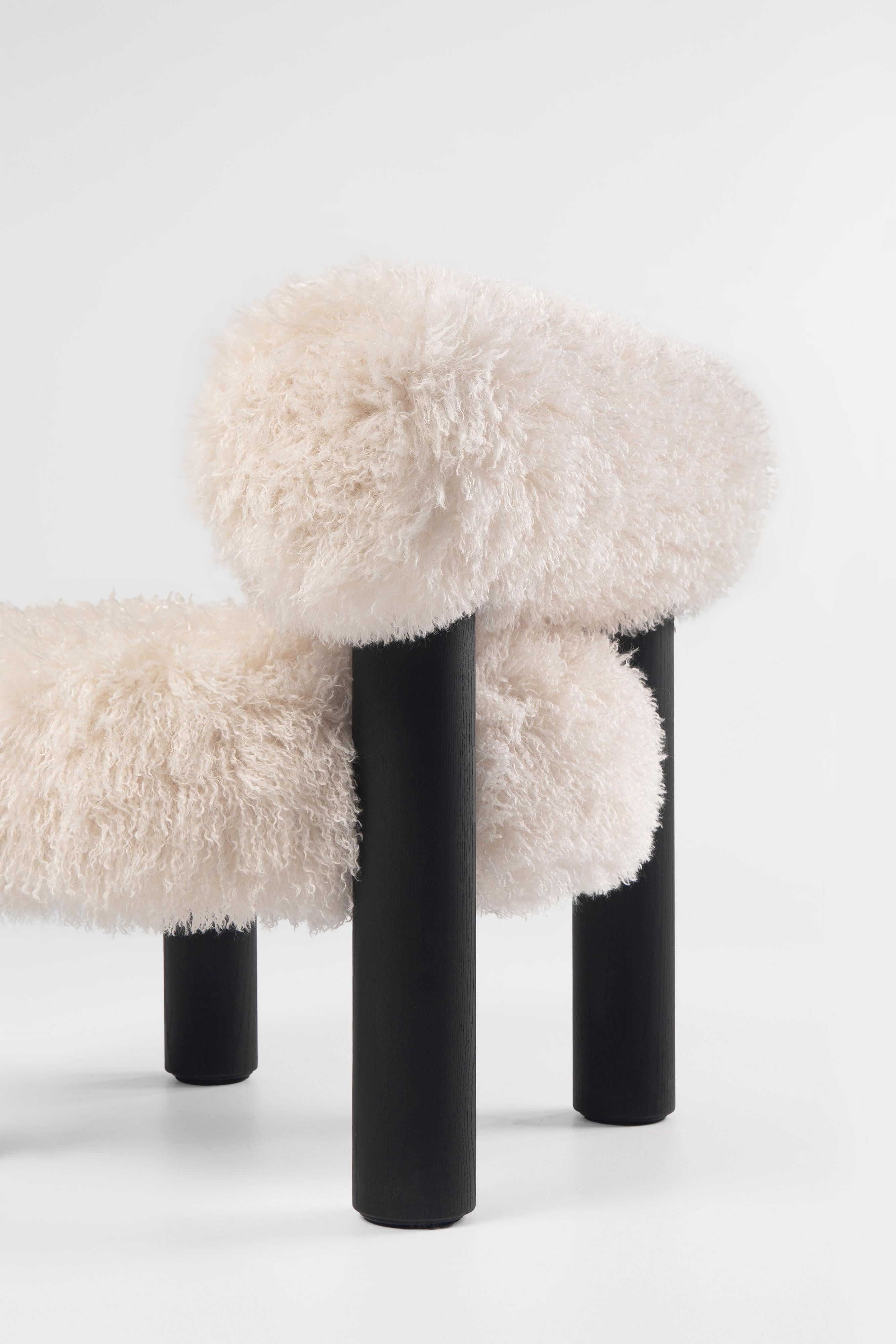 Azur Cotonneux Faux Fur Gropius CS2 Low Chair Fluffy Edition by NOOM For Sale 1
