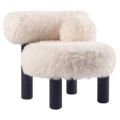 Azur Cotonneux Faux Fur Gropius CS2 Low Chair Fluffy Edition by NOOM
