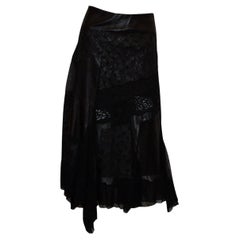 Azur London , Black leather and lace Skirt