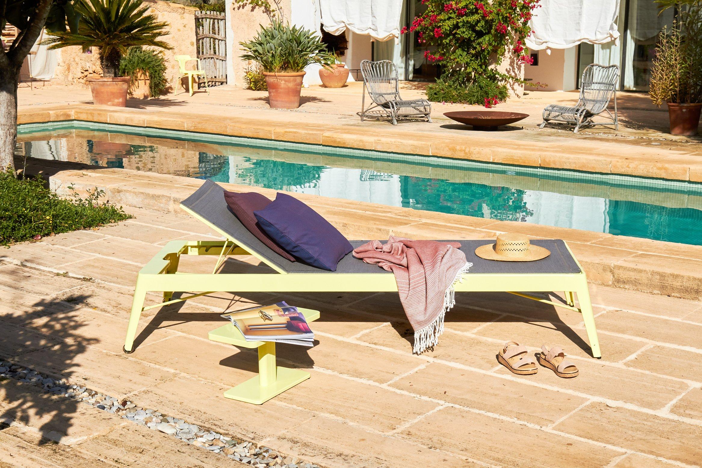 Steel Azur Sunbed in Essential Colors by Frederic Gaunet & Tolix For Sale