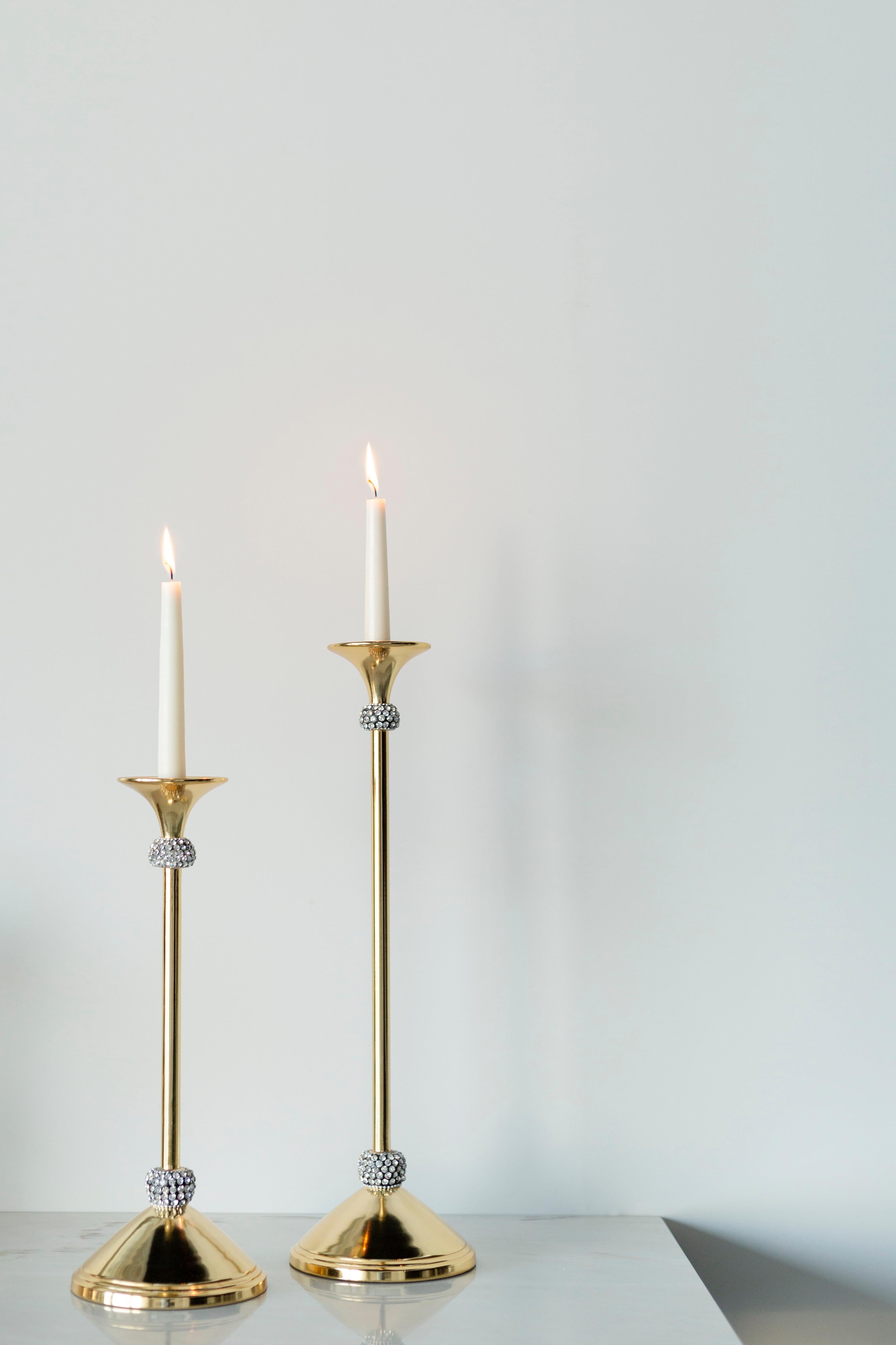 Dekorative Kerzenständer und Tablett, goldenes Nickel, handgefertigt von Lusitanus Home im Angebot 8
