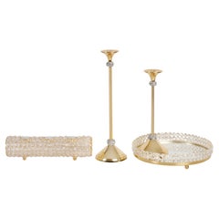 Decorative Candleholders & Tray, Golden Nickel, Handmade by Lusitanus Home