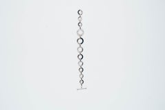 Azure Arc Bleu Bracelet, 14K white gold toggle bracelet with blue stones, USA