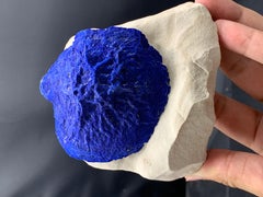 Azure Blue Azurite Sun Crystal Nicely Perched On Matrix From Australia