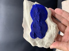 Azure Blue Azurite Sun Crystals On Creamy White Kaolinite Matrix From Australia