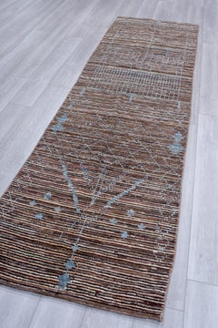 Azure Blue on Rocky Brown with Village Weavings