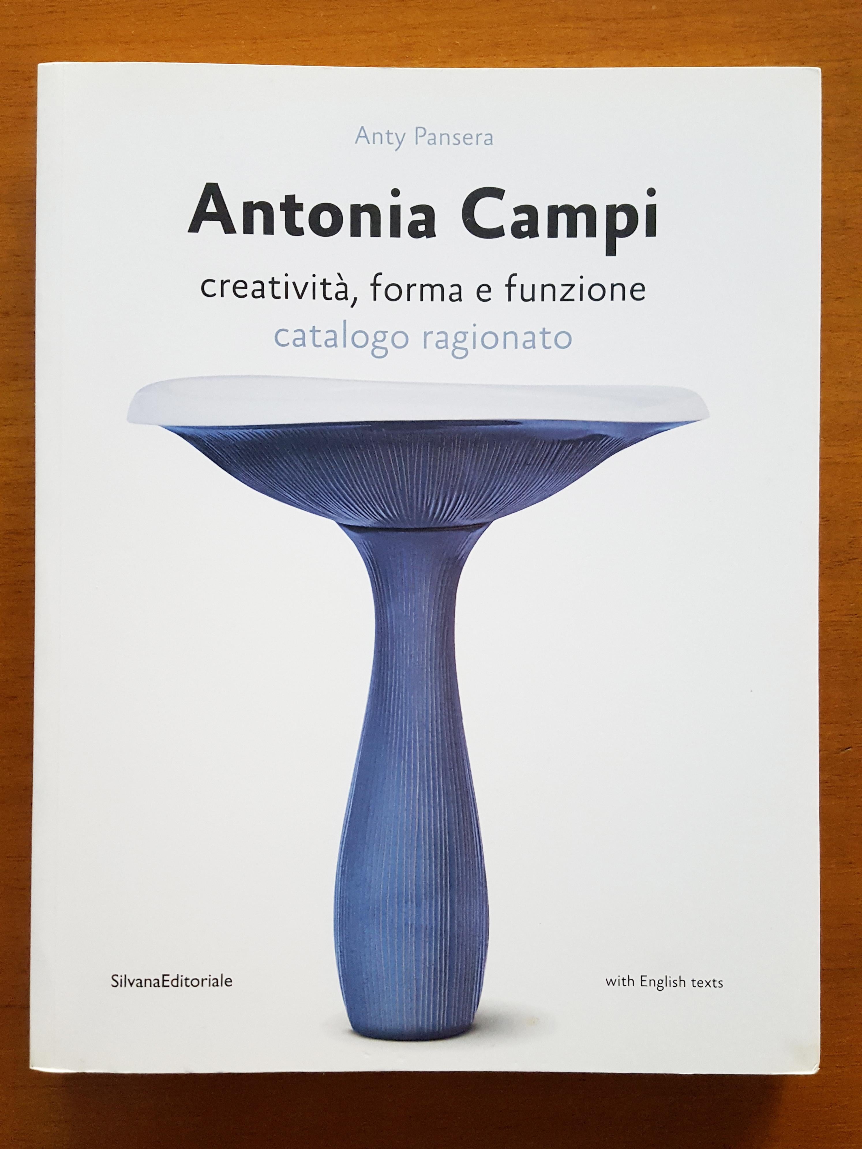 Azure & Grey Ceramic Midcentury Umbrella Stand by Antonia Campi for S.C.I Laveno For Sale 4