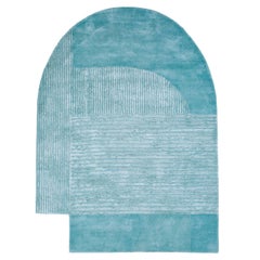 Tappeto Azure Interplay blu piscina e turchese chiaro 150X210 cm, tessuto a mano