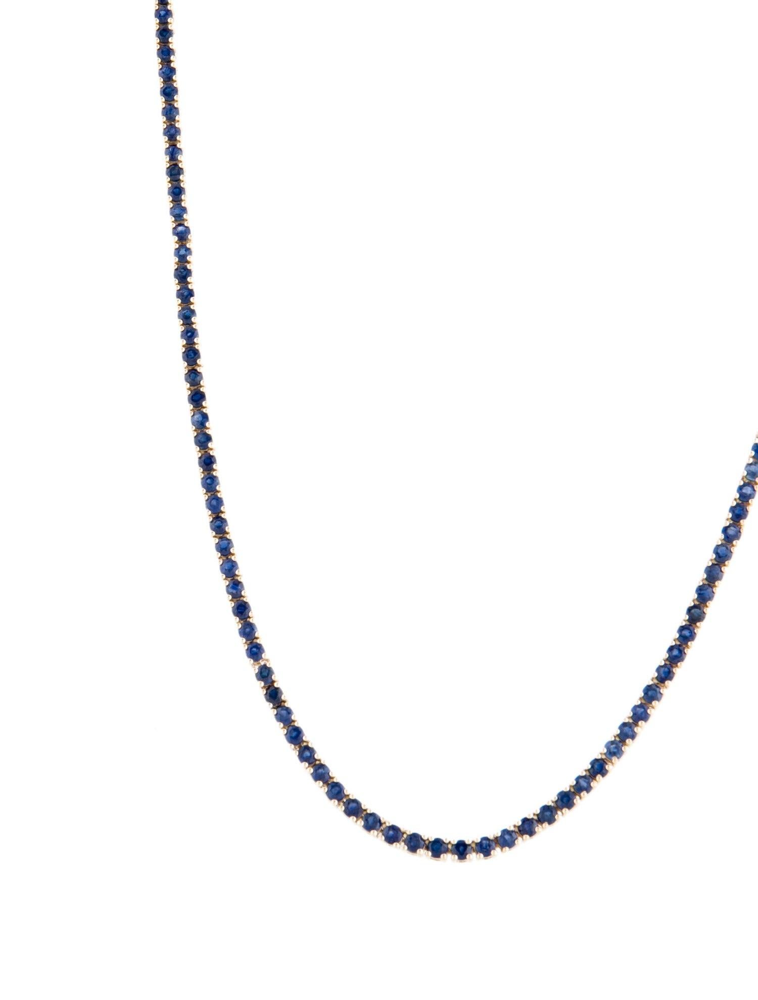 14K Saphir Kette Halskette 15.26ctw - Exquisite & Timeless Jewelry Piece (Brillantschliff) im Angebot