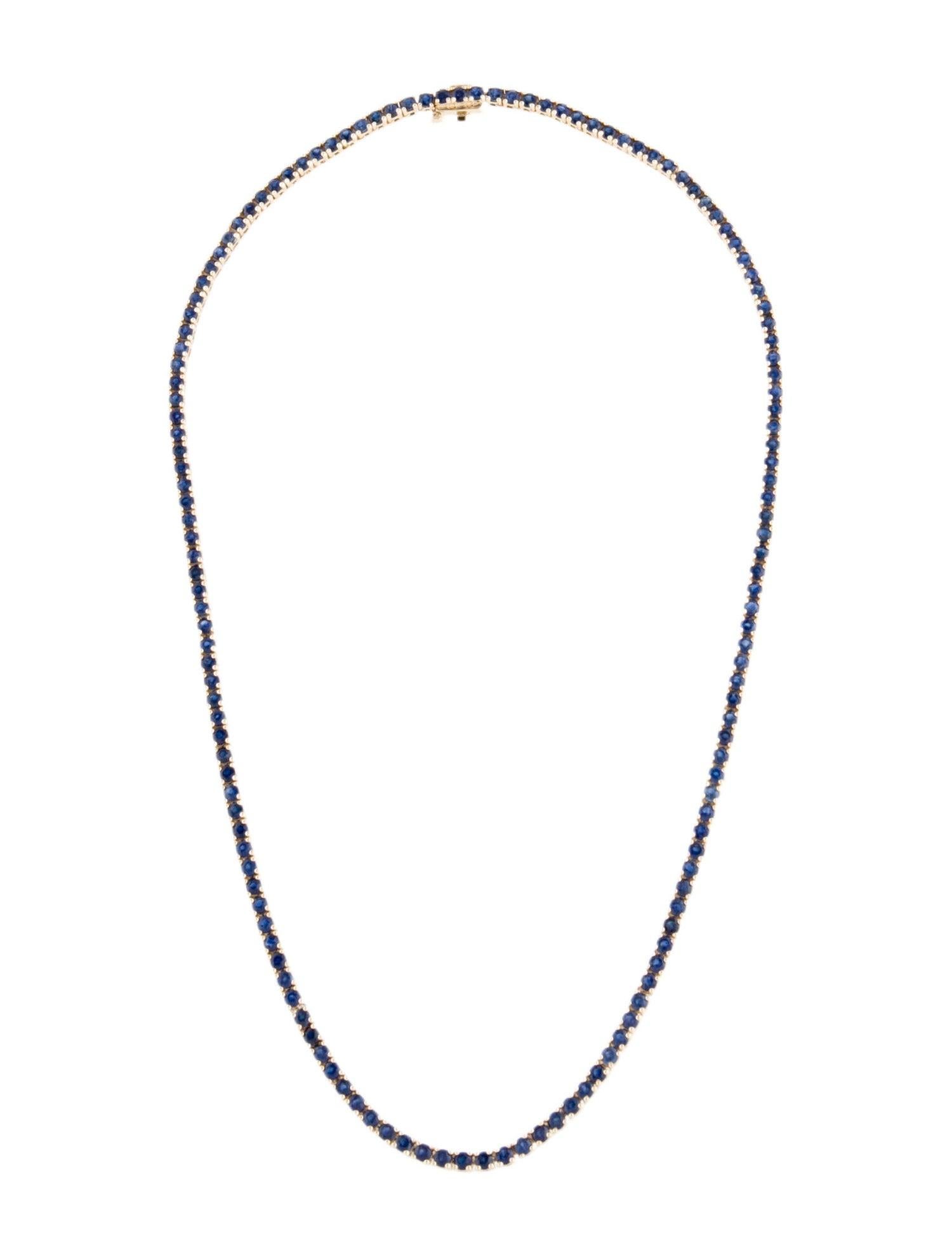 14K Sapphire Chain Necklace 15.26ctw - Exquisite & Timeless Jewelry Piece In New Condition For Sale In Holtsville, NY