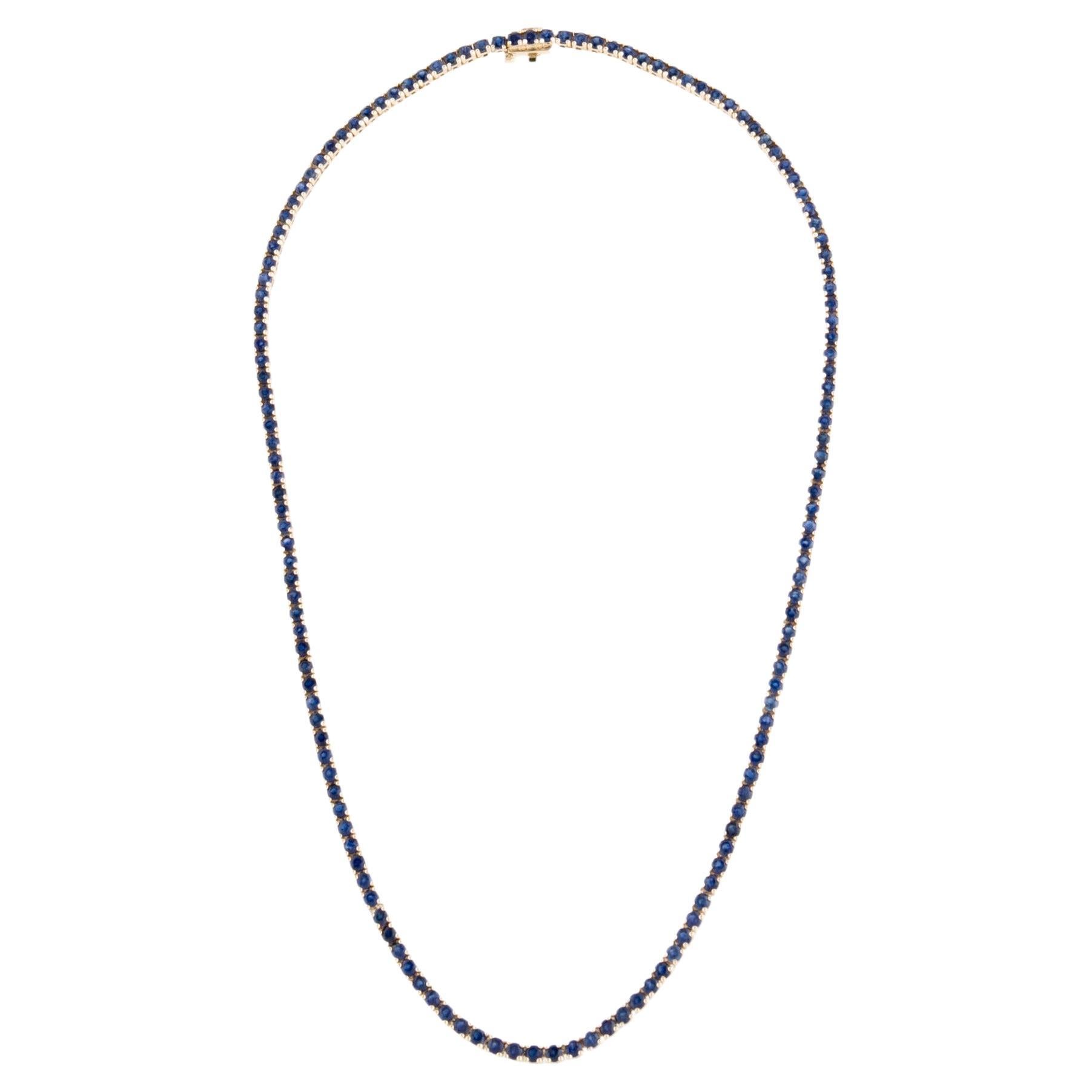 14K Sapphire Chain Necklace 15.26ctw - Exquisite & Timeless Jewelry Piece For Sale