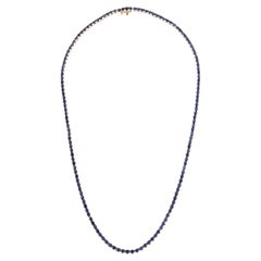 14K Sapphire Chain Necklace 15.26ctw - Exquisite & Timeless Jewelry Piece