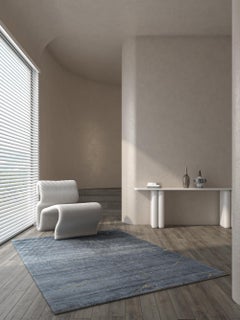 Jaipur Rugs 6X9 Feet Hand Knotted Carpet Bamboo Silk And Zari Blue Modern Rug