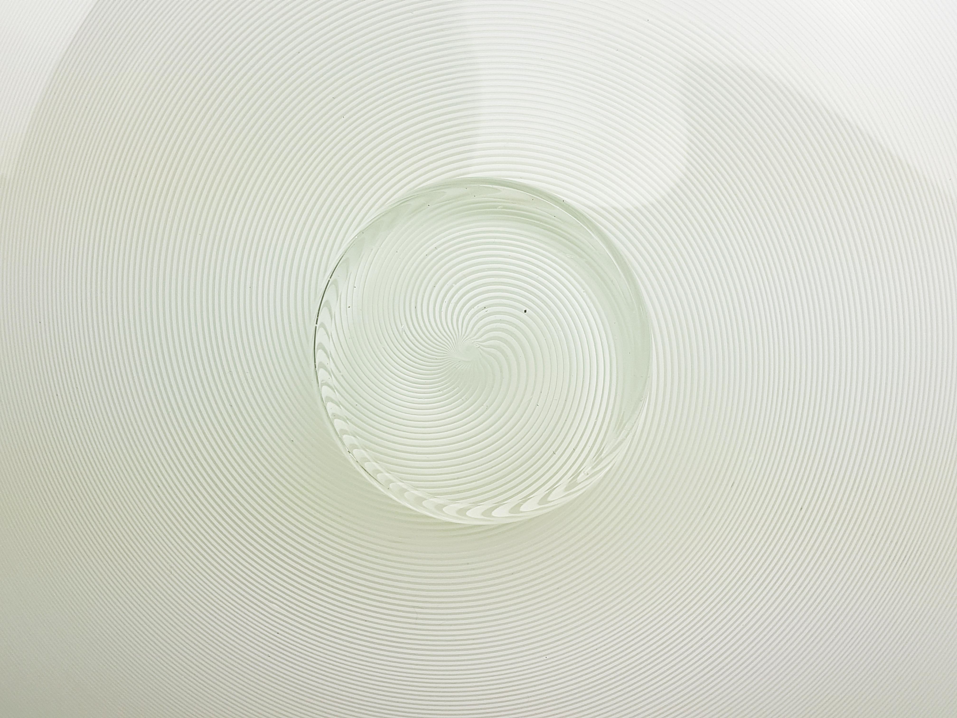 Azure, White & Clear Filigrana Murano Glass Centerpiece Venini Attributed, 1990 4