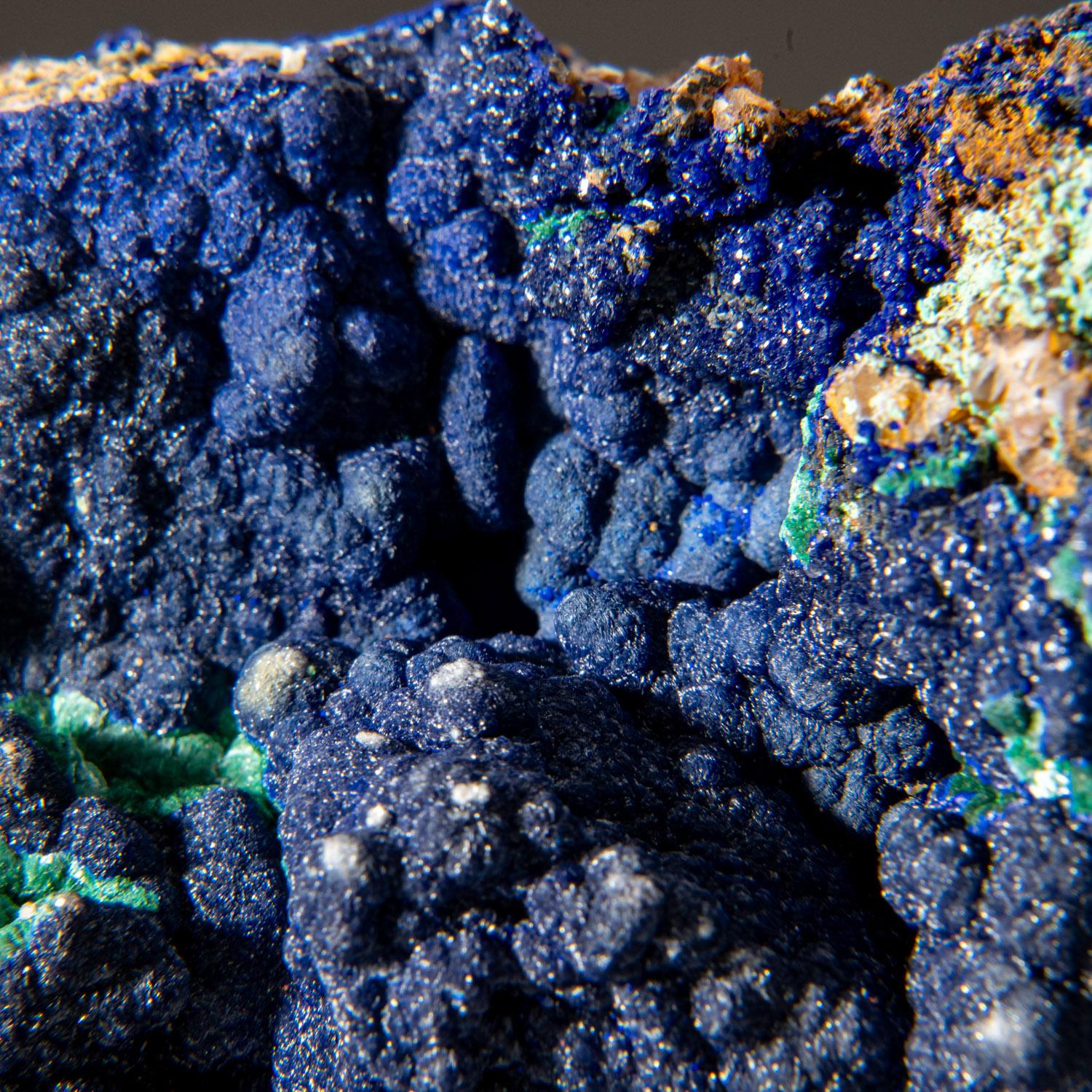 Crystal Azurite and Malachite from Ahouli Mines, Midelt Province, Morocco For Sale