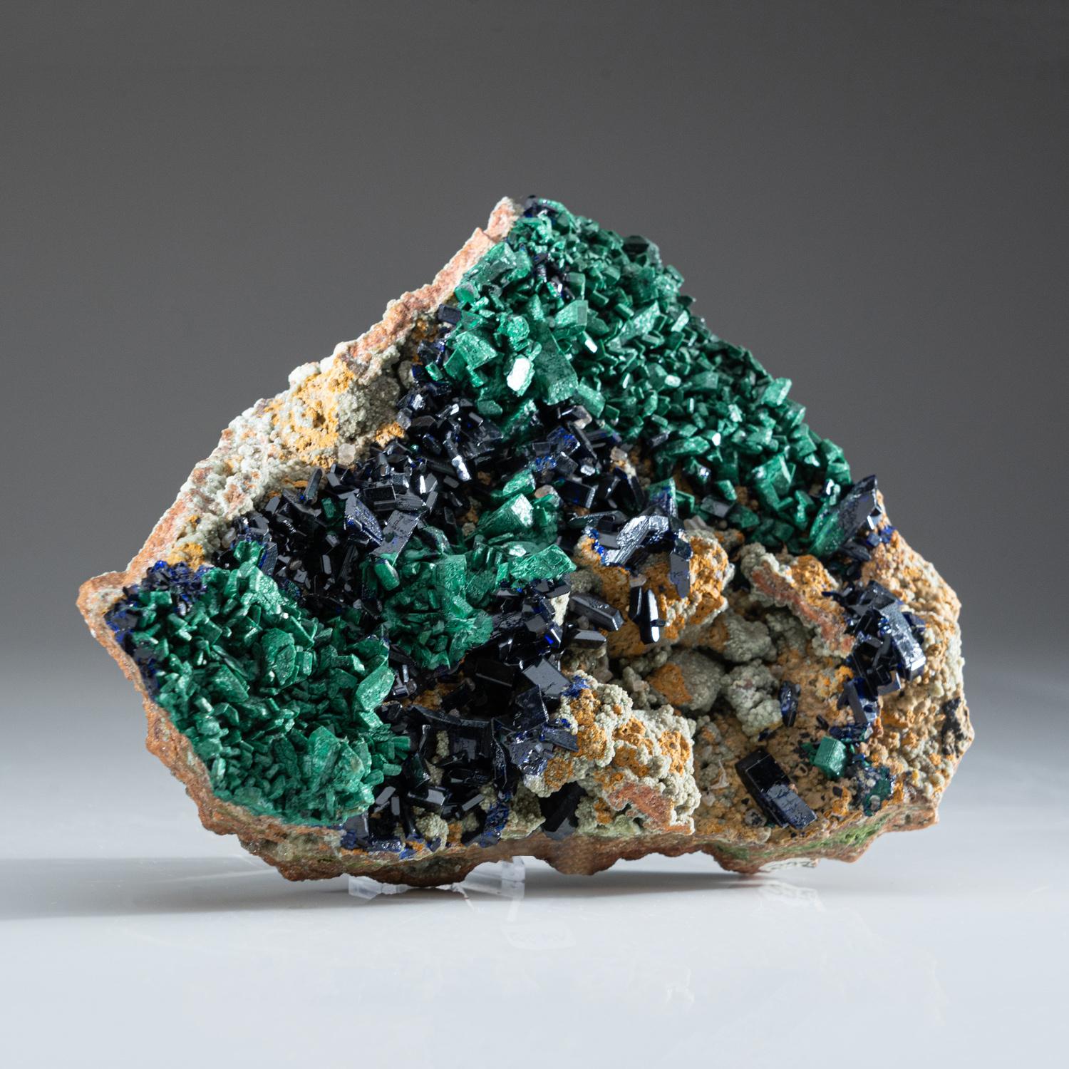 Namibian  Azurite Mineral Crystal on Malachite Calcite Matrix From , Namibia For Sale
