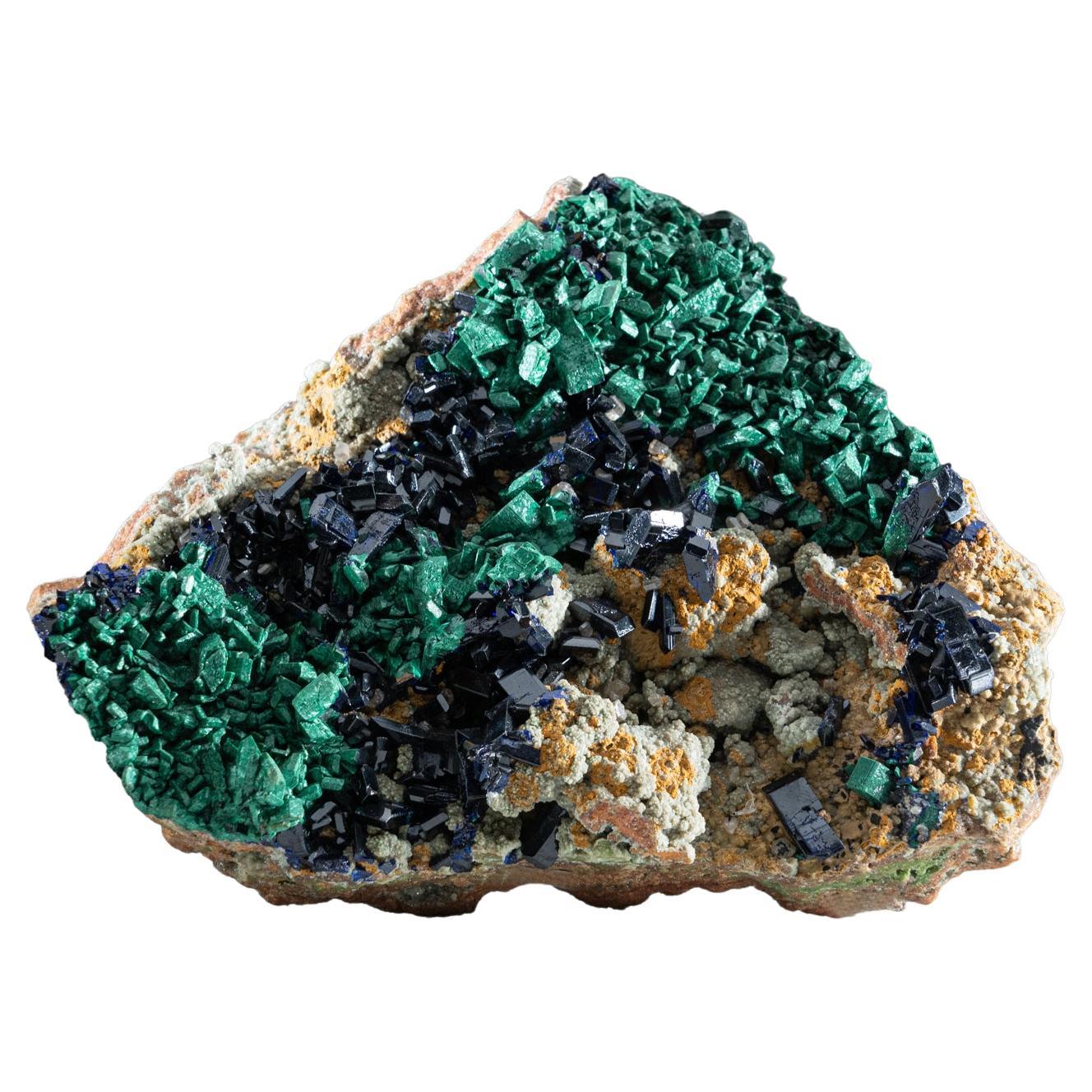  Azurite Mineral Crystal on Malachite Calcite Matrix From , Namibia For Sale