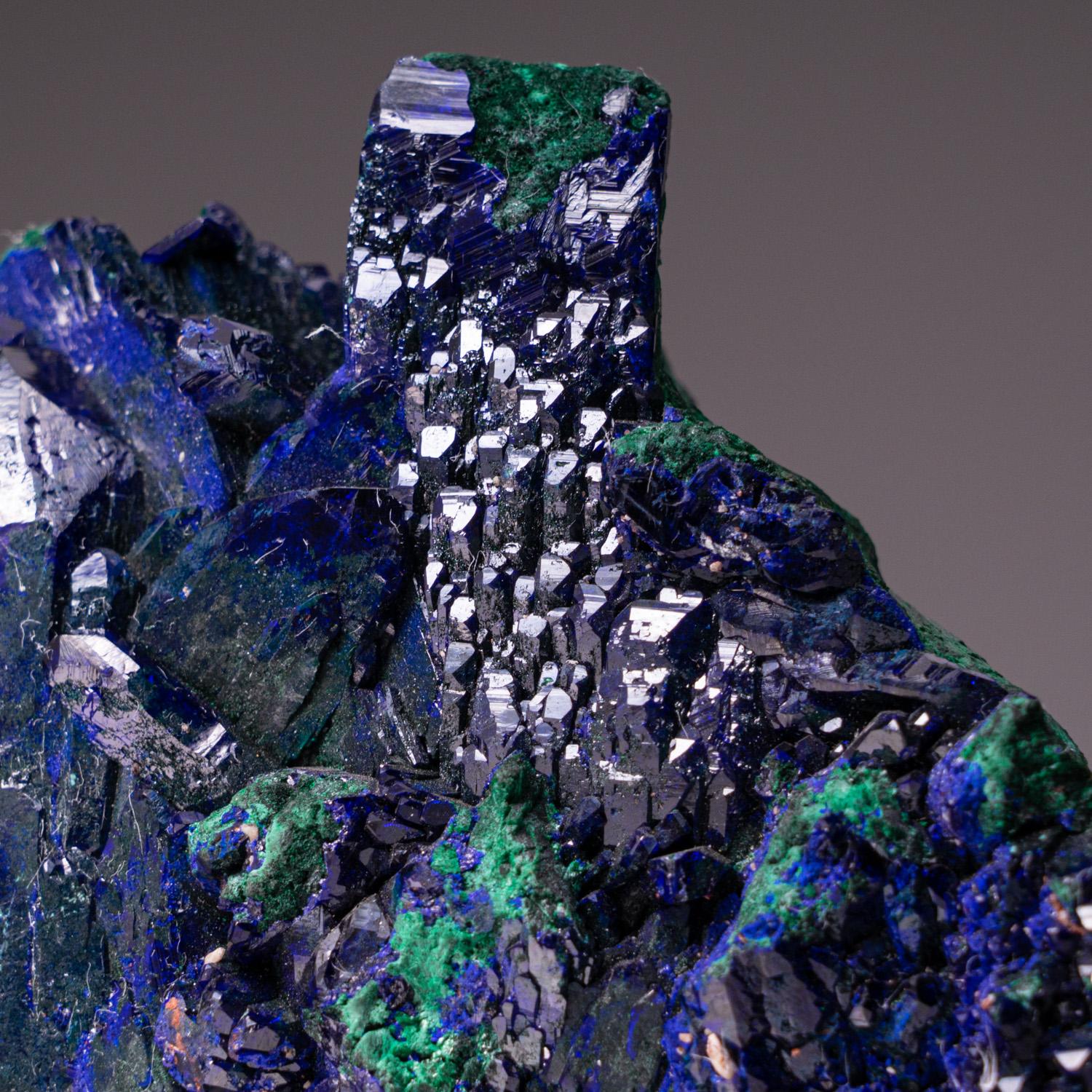 Crystal Azurite and Malachite from Tsumeb Mine, Otavi-Bergland District, Oshikoto, Namib For Sale