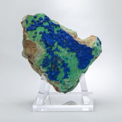 Azurit und Malachit Probe aus Arizona montiert auf benutzerdefinierte Acryl Stand