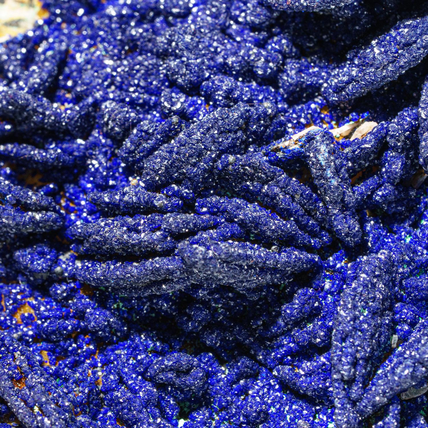 Contemporary Azurite from Ahouli Mines, Aouli, Zeida-Aouli-Mibladen belt, Midelt Province, Mo For Sale