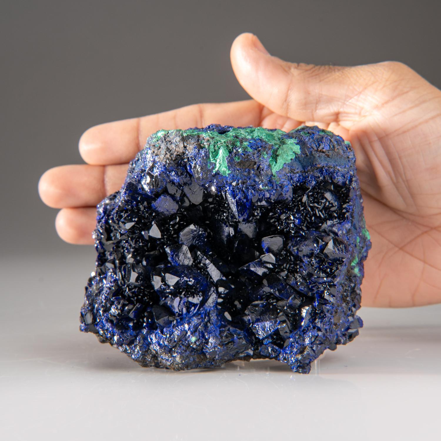Rock Crystal Azurite from Liufengshan Mine, Guichi, Anhui Province, China For Sale
