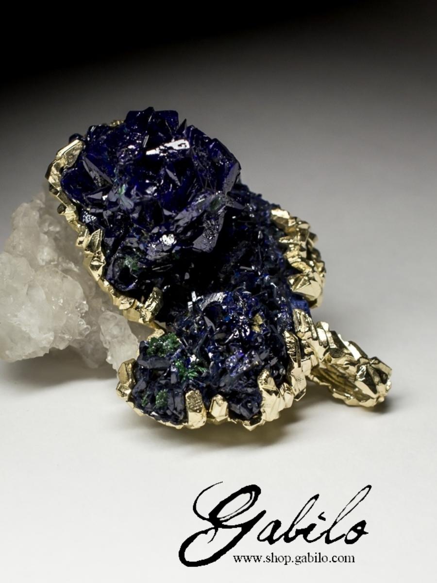 14k yellow gold pendant with natural azurite crystals

azurite origin - Laos

stone weight - 113 carats

pendant weight - 34.66 grams

pendant height - 1.97 in / 50 mm

stone measurements - 0.98 x 1.34 x 1.61 in / 25 х 34 х 41 mm

Crystals collection
