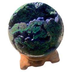Azurite malachite sphere, rare handmade collectible ball