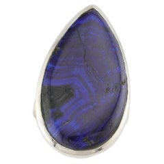 Azurite silver ring, 8 size