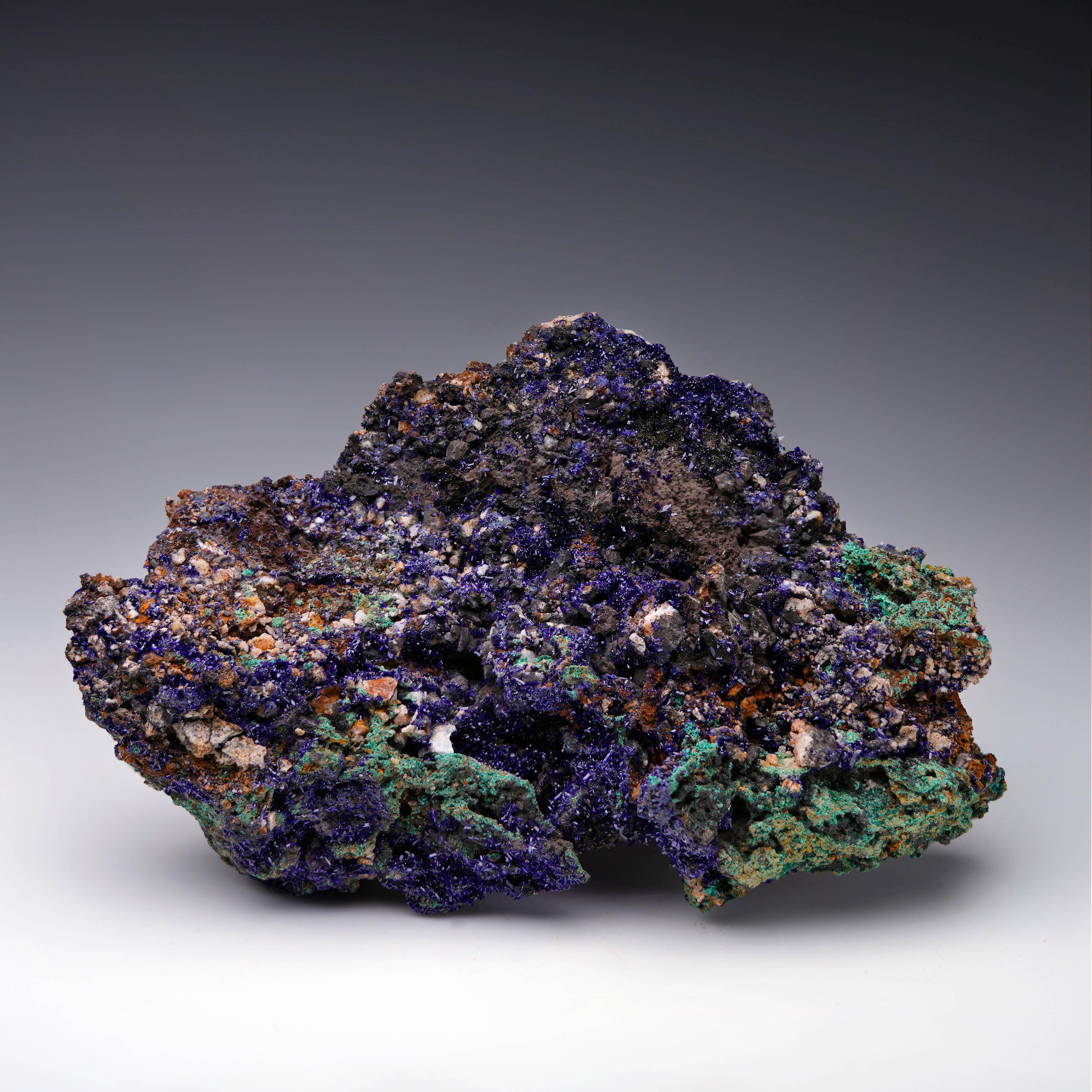 Cristal Azurite Avec Malachite - 1.15 Lb. en vente