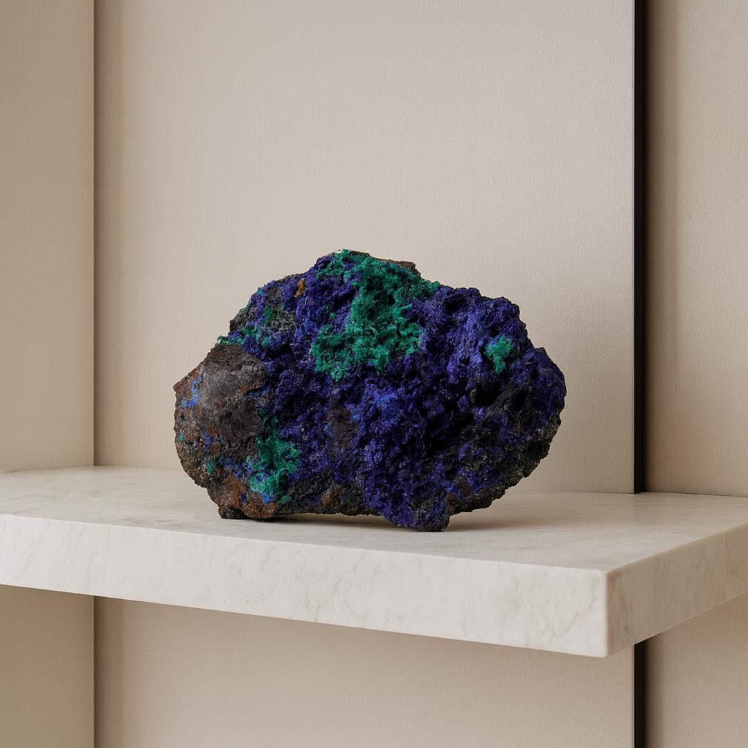 Crystal Azurite With Malachite For Sale