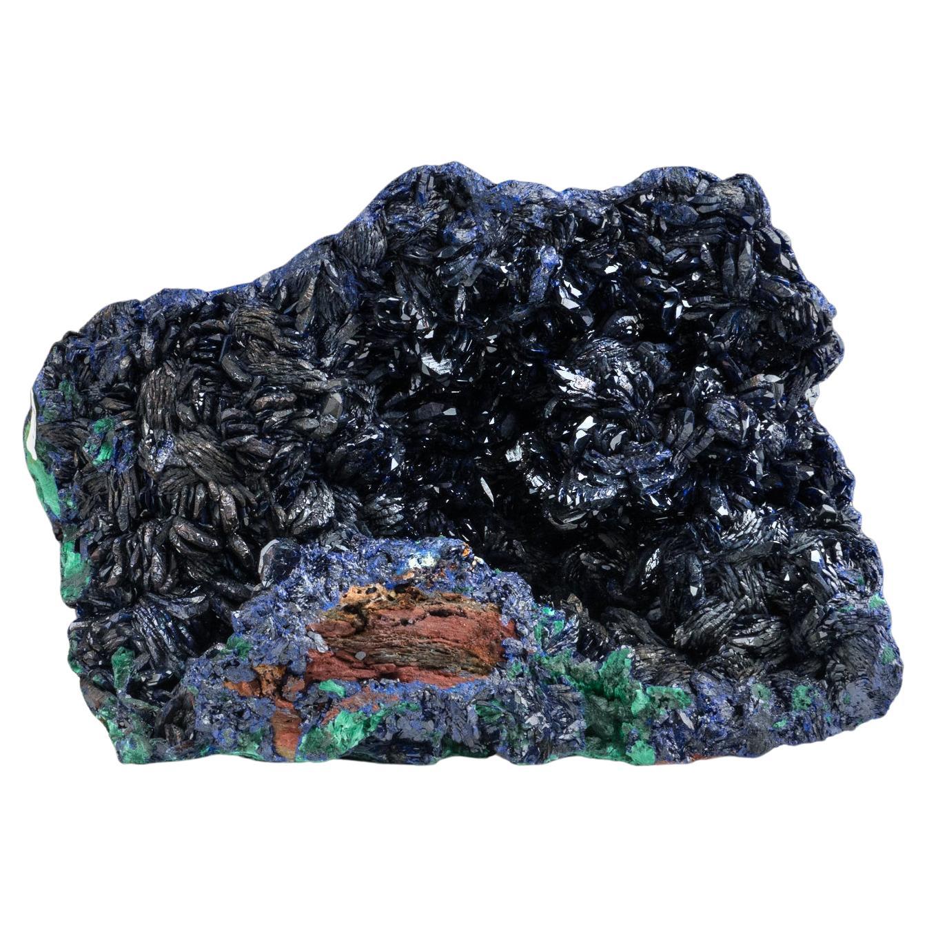 Azurite Mineral Crystal with Malachite from Anhui, China