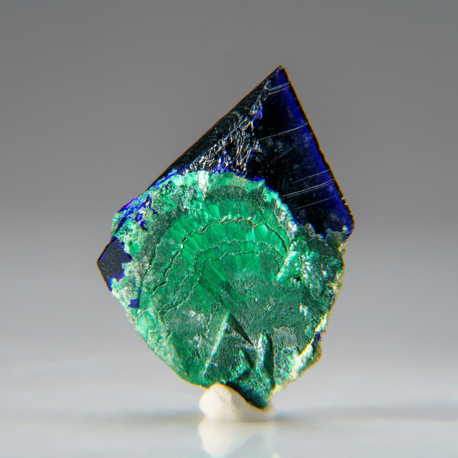 Crystal Azurite with Malachite from Tsumeb Mine, Otavi-Bergland District, Namibia For Sale