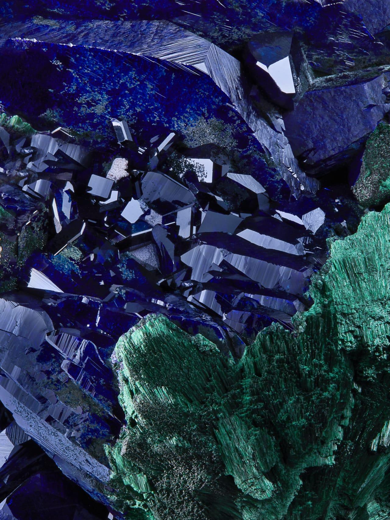 Azurite with Malachite Milpillas Mine, Mexico In Excellent Condition In New York, NY