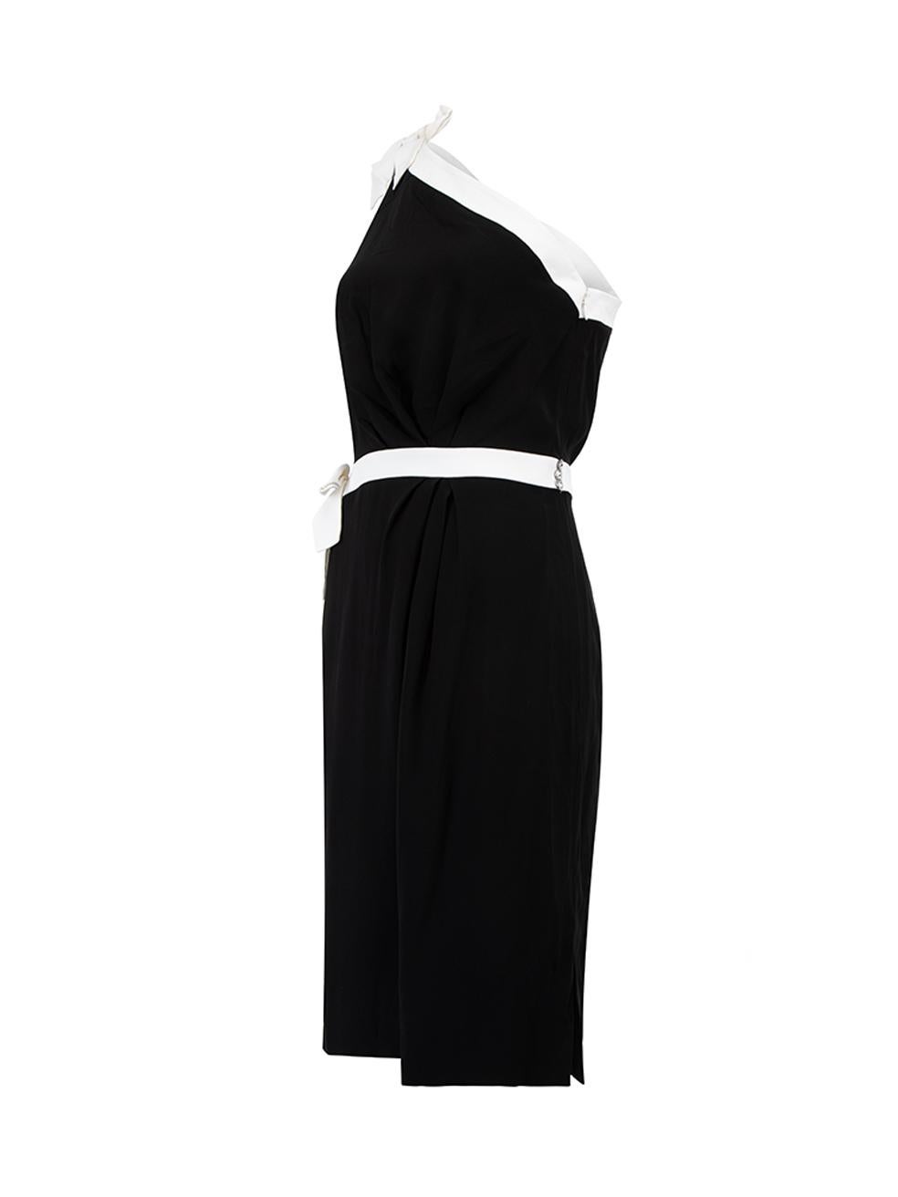 Women's Azzaro Black and White Cutout One Shoulder Mini Dress Size M For Sale